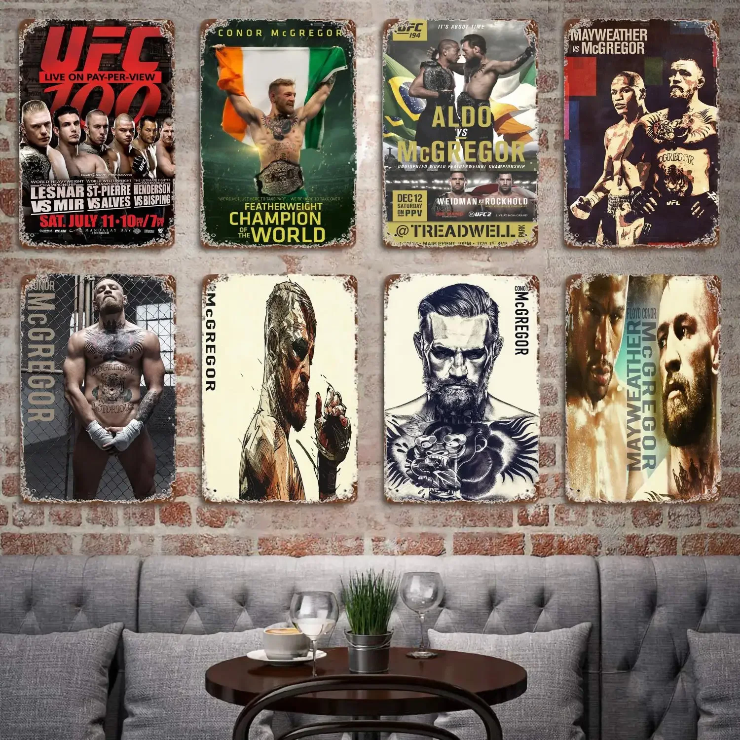 Conor McGregor Fan MMA Decor Poster Vintage Tin Sign Metal Sign Decorative Plaque for Pub Bar Man Cave Club Wall Decoration