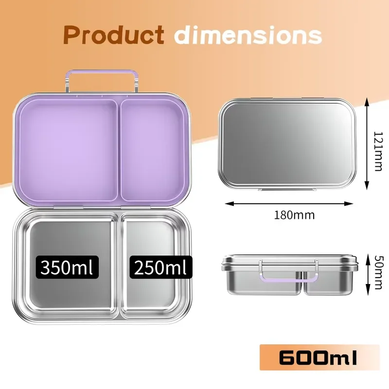 100% leak-proof guarantee, BPA-free, stainless steel, cute bento box, dishwasher washable, suitable for newborns and