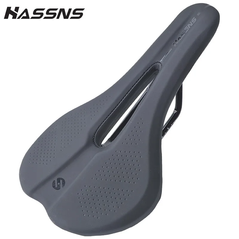 

HASSNS Bicycle Saddle, Bicycle Accessories, Mountain Bike Seat Road Bike Saddle Hollow Racing Aero Saddle Comfortable Breathable