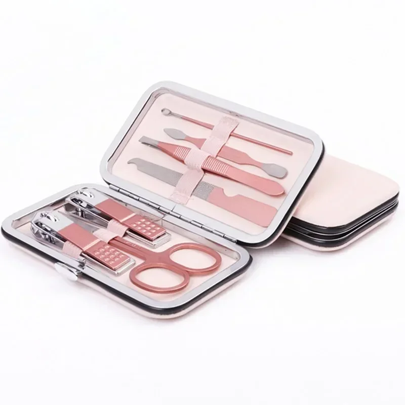 18/16/12/10/7 Pcs Rose Gold Nail Clipper Set Stainless Steel Nail Scissors Tweezer Foot Hand Care Tools Foot Care Feet