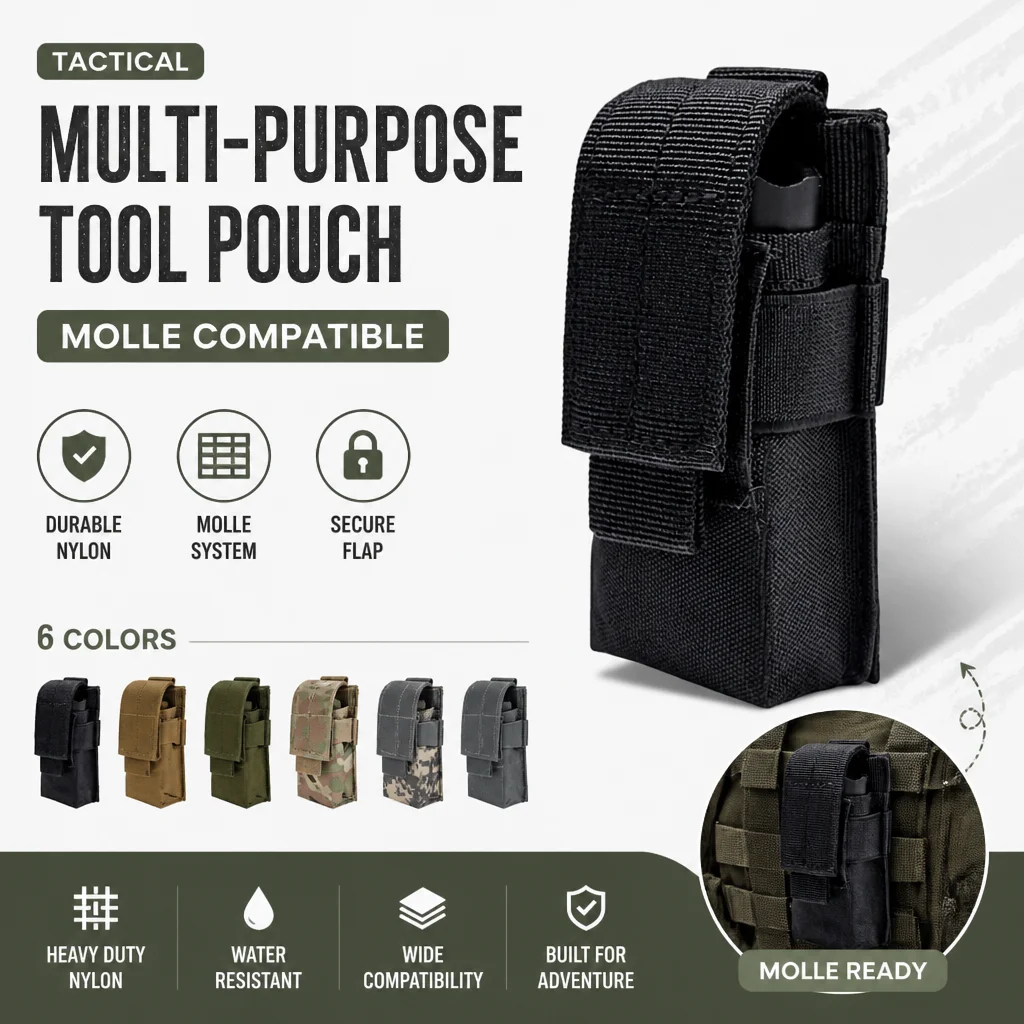 Edc Carry Flashlight - Pochette tactique Molle pour lampe torche,