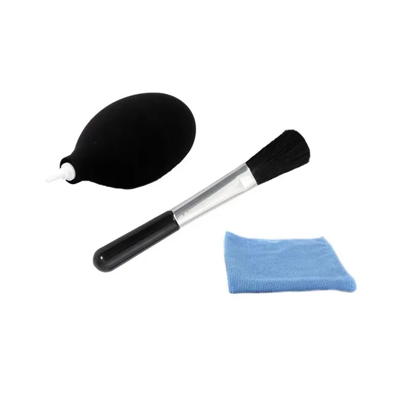 10sets 3 in1 Camera Lens Clearing suit kit small strong Lens Clean-cloth Air Blower +cleaning bursh +Clean cloth with track No.