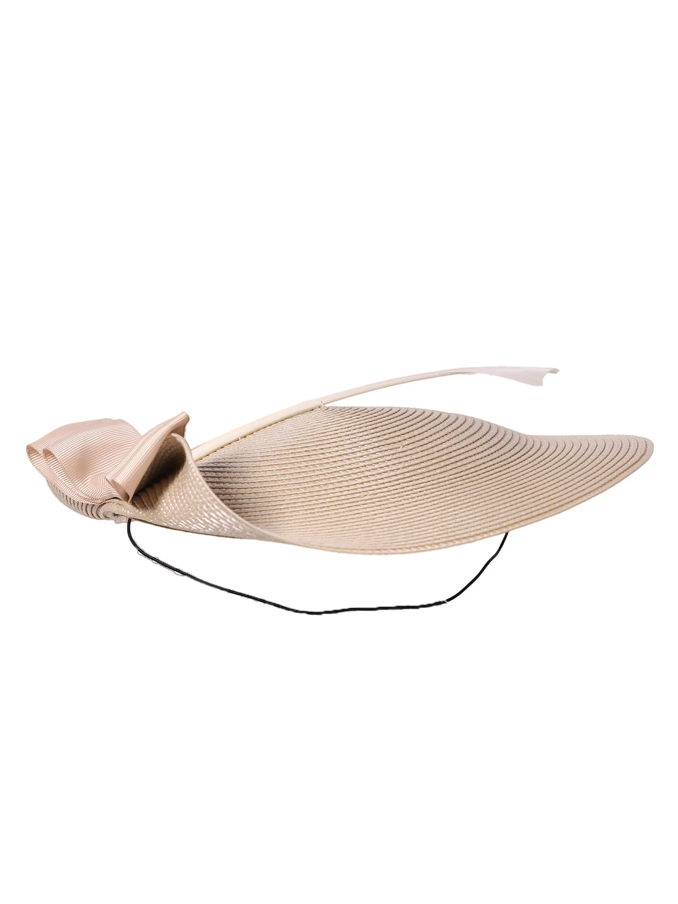 Elegant Black White Striped Wedding Fascinator Hat for Women Vintage Cupid Style with Feather for Cocktail Party Formal Church
