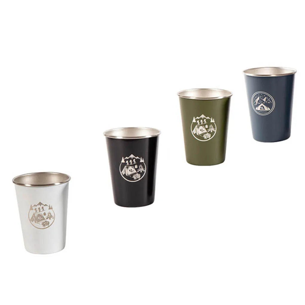 4 Piecs Set Wine Tumbler Tea Mug Outdoors Beer 350ML Water Cups Printed Pattern Metal Picnic BBQ Supply type10