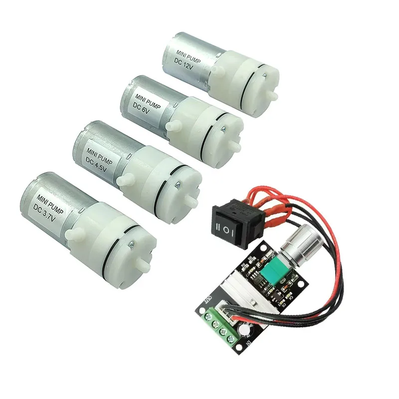3.7V 6V 12V Mini 370 Diaphragm Air Vacuum Pump Negative Pressure Suction Breast Pump Aquarium Pump with Air Flow Controller