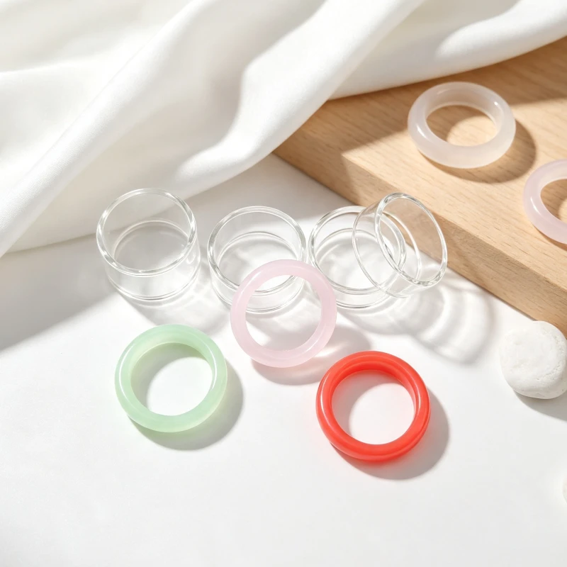 Straw Joint 5PCS OD18 OD19 OD20 OD21.5 Thick Wall Borosilicate Straight Hollow Glass Ring DIY Jewelry Decor Parts