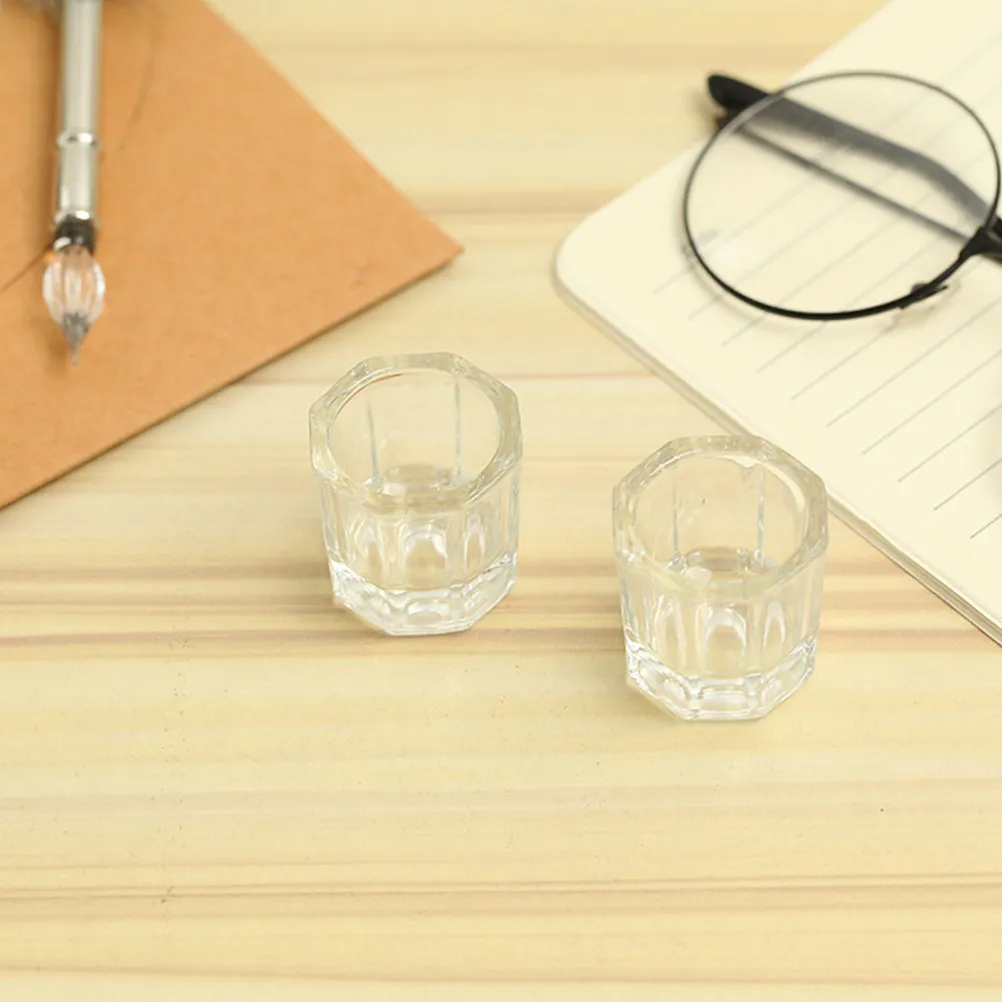 

8Pcs Glass Nail Art Cup Stylish Delicate Design Manicure Liquid Holder for Nail Salon Professionals Powder Mixing Cup