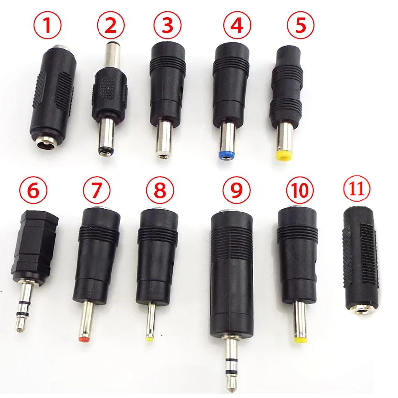 DC 6.5mm 5.5X 2.1mm 2.5mm 3.5mm 1.35mm Power Adapter Connectors Female To Male PC Tablet Power Charger Adaptor Jack Plug D6