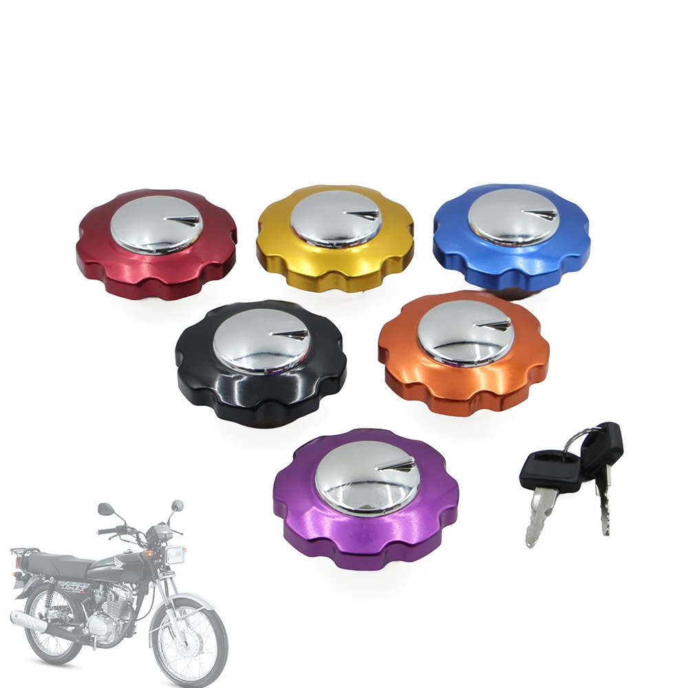 

New Aluminum Alloy Gas Fuel Tank Cap Cover Lock Set For TMX CG125 Motorcycle Dirt Bike Spare Parts with 2 Keys