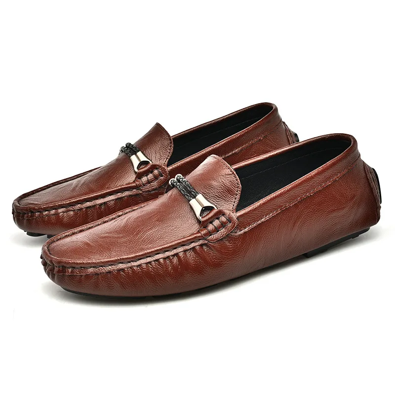 

Fashionable Men's Business Leather Shoes Comfortable and Breathable Bean Shoes Outdoor Men's Casual Shoes