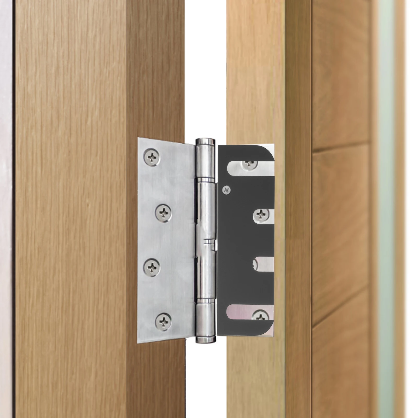 

10Pcs Door Hinge Shims Stainless Steel Metal Spacers Pads for Cabinet Interior Door Repair Noise Reduction Gap Filling