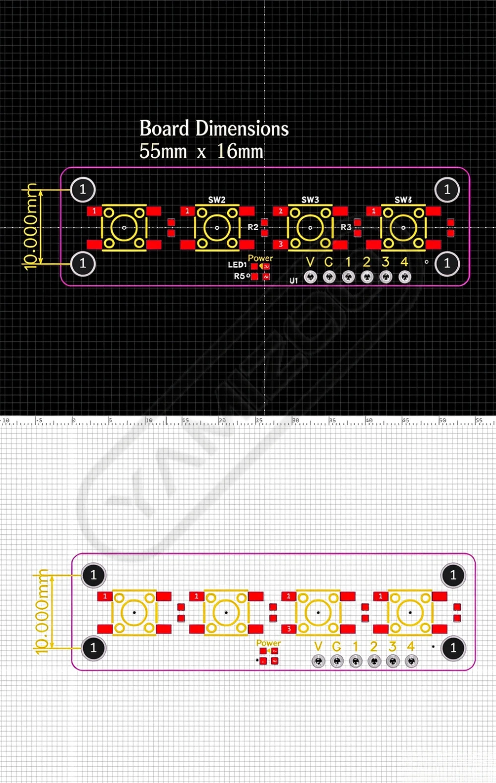 Leicht berührbares Vier-Tasten-Schaltmodul, kompatibel mit Arduino-Entwicklungsboard, Sensor, Raspberry Pi, 51-Mikrocontroller-Kit – Detail 4