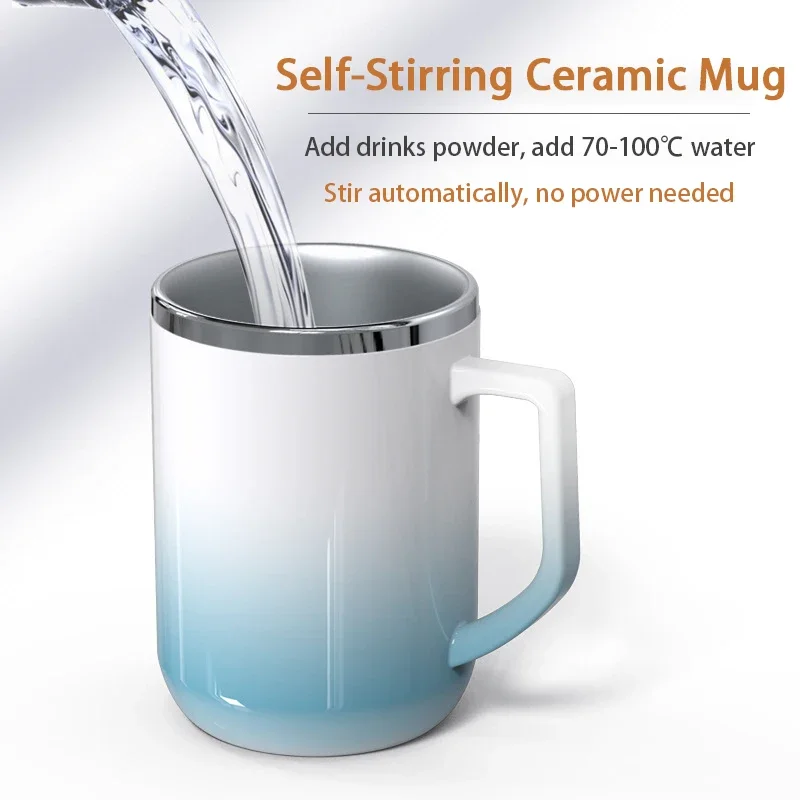 Automatic Stirring Coffee Mug - No Battery Needed - Mixing Cup for Milk Chocolate Tea Cocoa - Protein Shaker Mug Thermal Cup - G