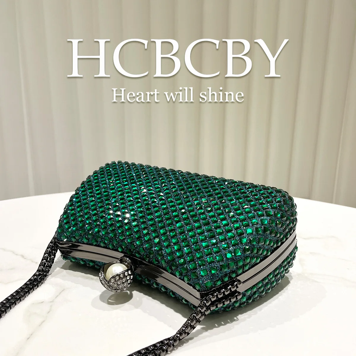 ダークグリーンのライトラグジュアリーフラッシュホットダイヤモ - Luxury Bags Green のレビューと価格