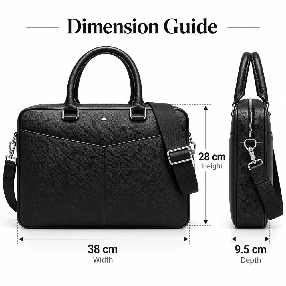 Luxury Men Business Briefcase High Quality Leather Laptop Top-Handle Bags Professional Office Work Casual Crossbody Shoulder Bag