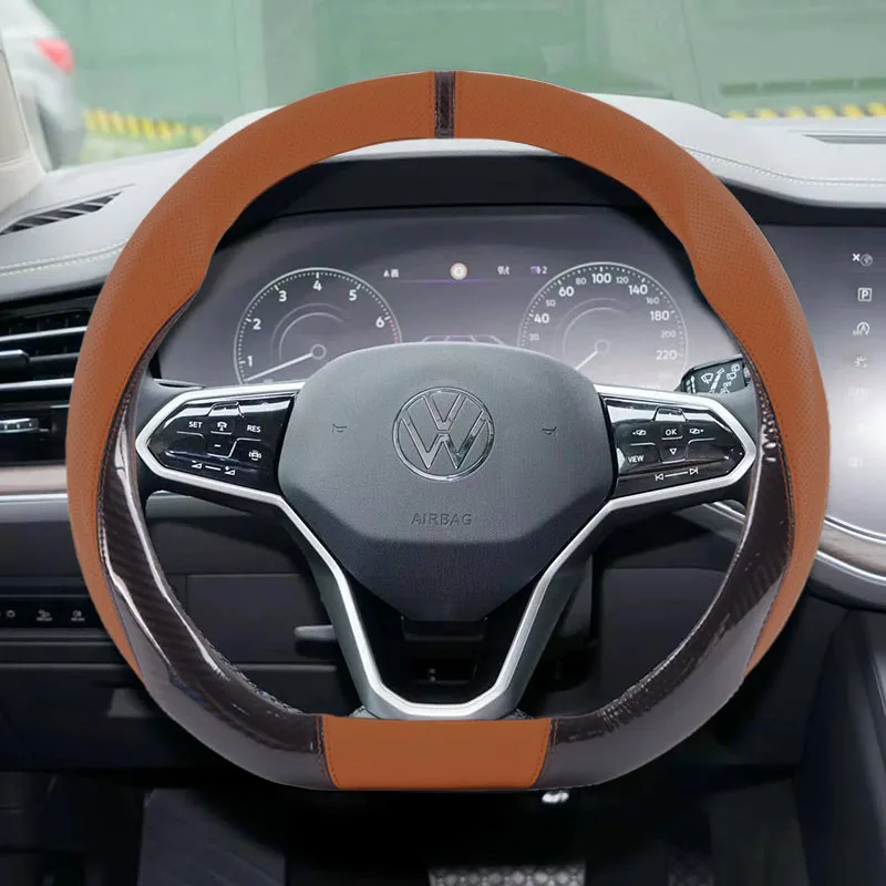 For Volkswagen VW Touareg 7L 7P 2003- 2013 2014 2015 2016 2017 2018 2019 2020 2021 2022 2023 2024 2025 Car Steering Wheel Cover