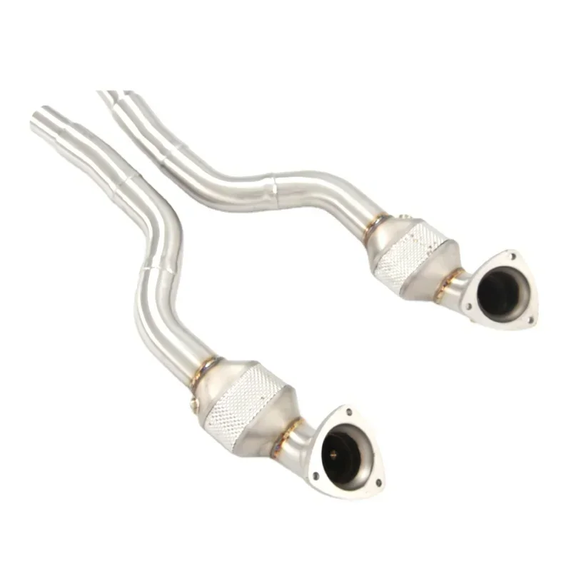 Section High flow Pipes branch downpipe Exhaust Pipe with For Maserati Gran Turismo/GT 4.7