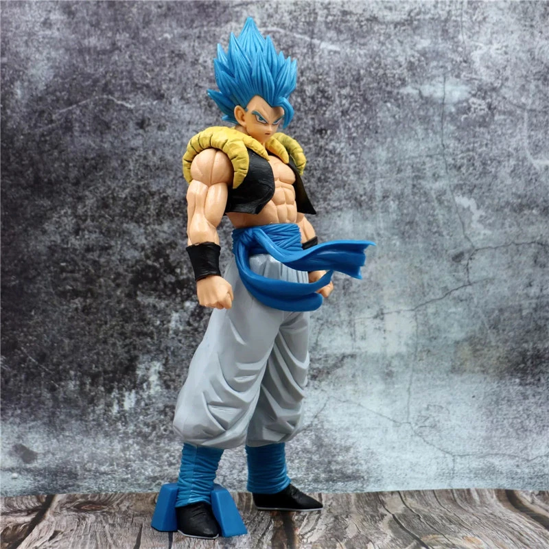 Dekorationsgeschenke für Kinder, 31 cm großes Modell, Desktop-Figur, Dragon Ball Z, Super Saiyajin, Blau, Gogeta-Figur, Spielzeug, Anime, DBZ, PVC-Figuren-Kollektion