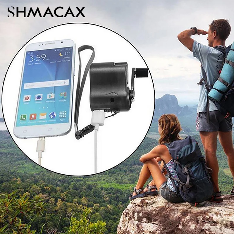 شاحن ديناميكي يدوي للطوارئ ، ملحقات البقاء على قيد الحياة في الهواء الطلق ، شاحن سفر V #4