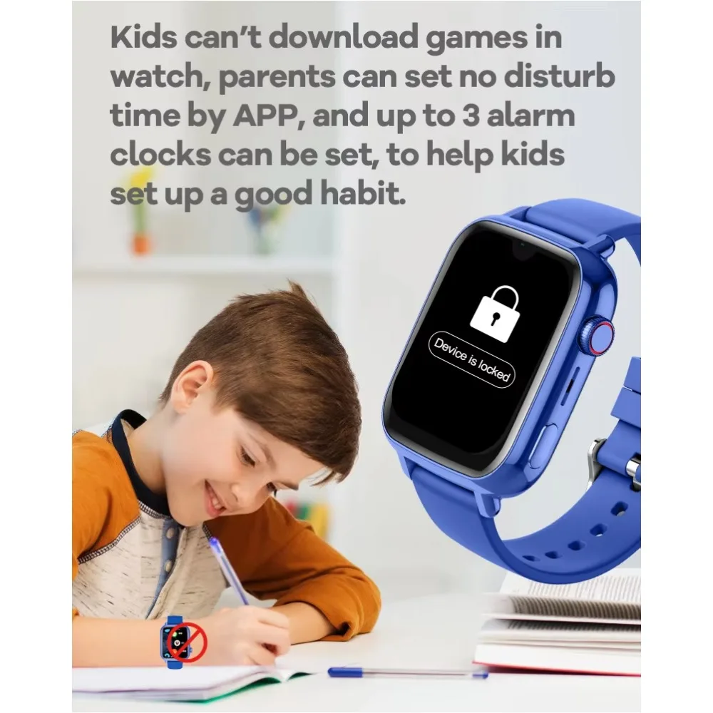 ساعة ذكية 4G للأطفال اتجاهين مكالمة فيديو GPS WiFi LBS Tracker 800mAh Battery Kids SmartWatch