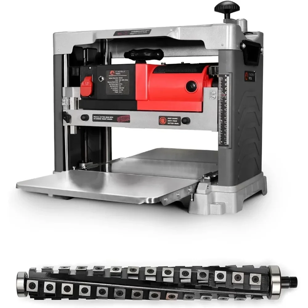 13-Zoll-Tischhobel für Holzdicke mit spiralförmigem Schneidkopf, 120 V, 15 A, 20.000 U/min Leistung, Arbeitstisch für Elektromotoren