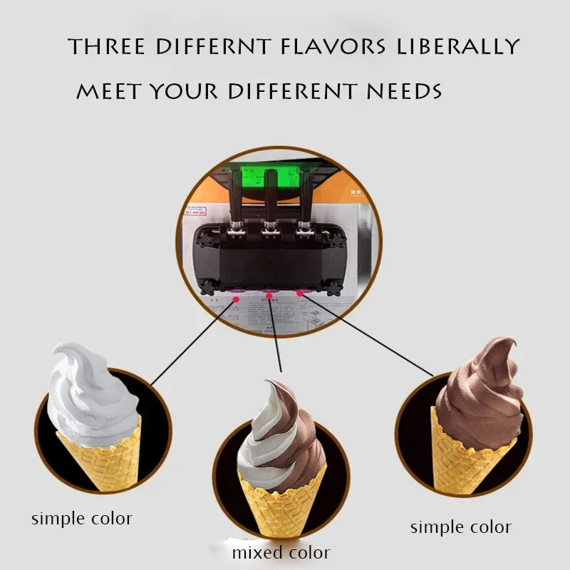 Countertop Commercial Single‑Flavor Soft‑Serve Ice Cream Maker, Large Output With Shortage Alarm