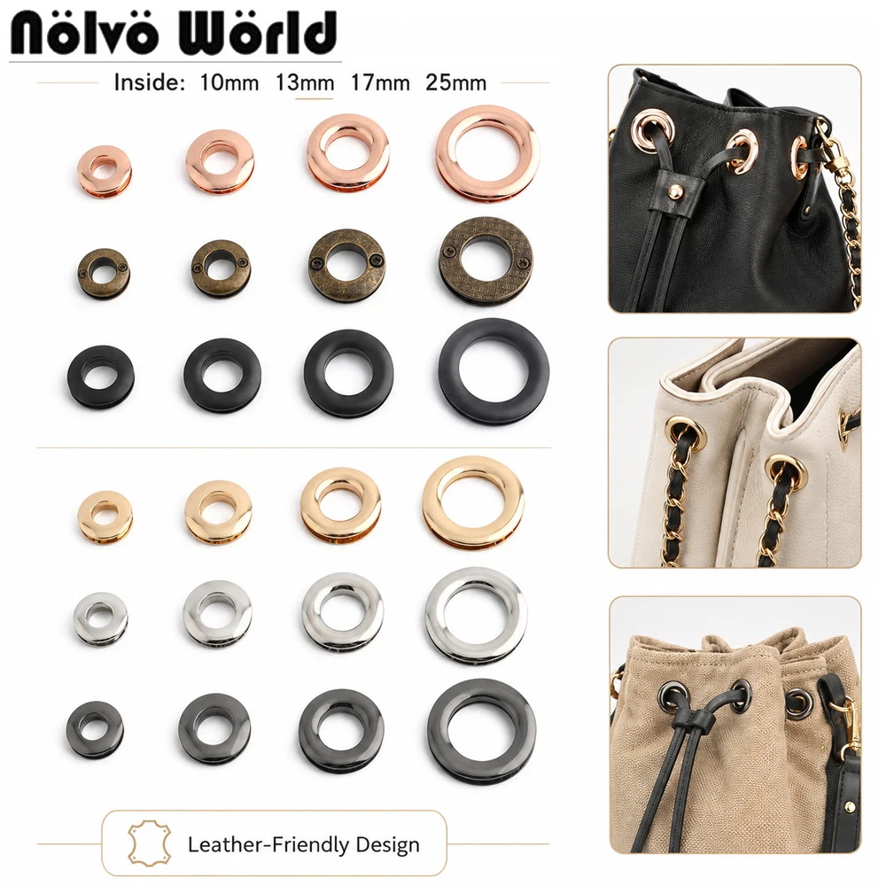20/50/100PCS 10-25mm Metal Eyelets Screw Back Grommet For DIY Handbag Shoe Clothes Bag Jacket Eyelet Loop Hardware Accessories