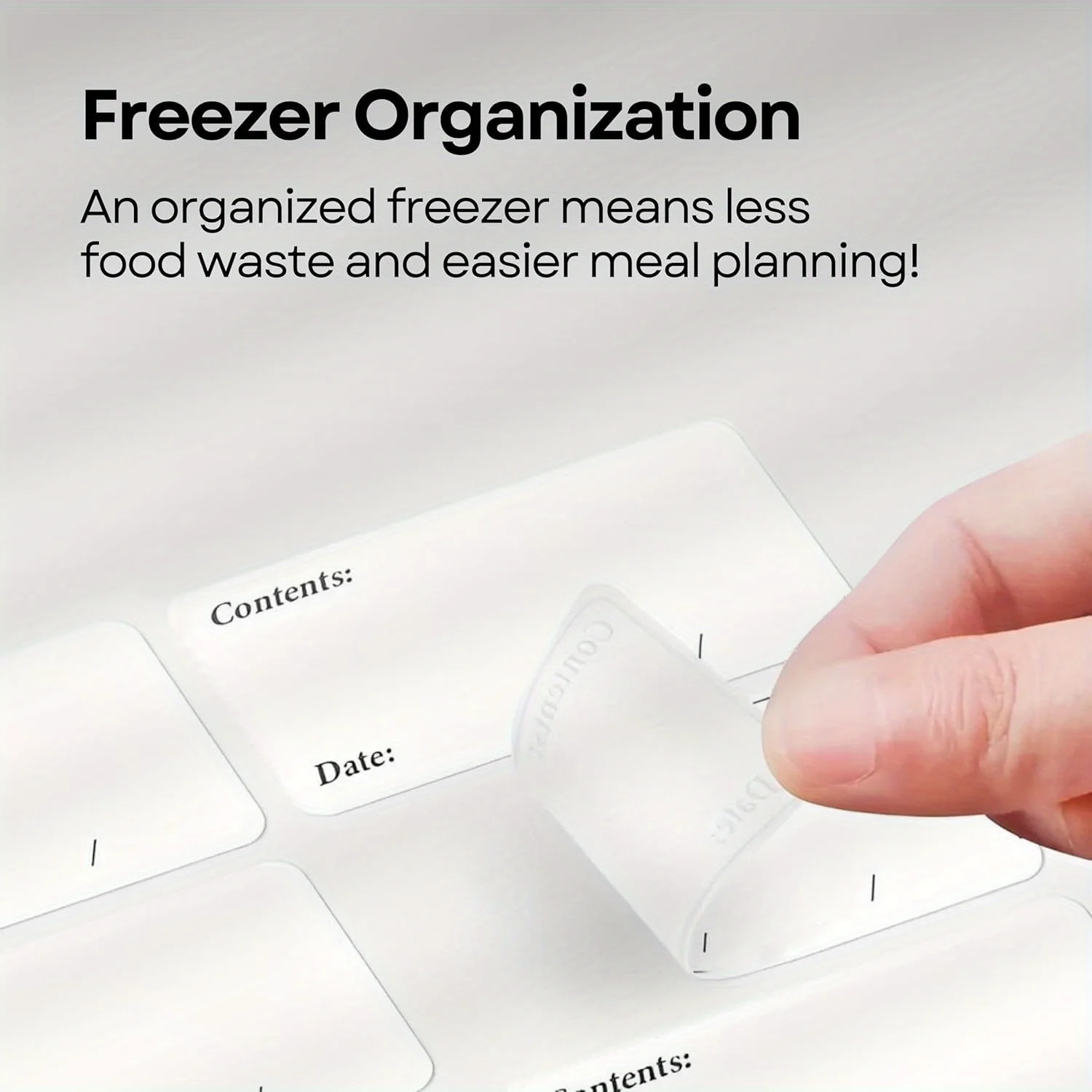 100pcs/10 sheets Waterproof Removable Freezer Labels-No Residue White Sticky Notes for Kitchen Organization,Jars& Pantry Storage