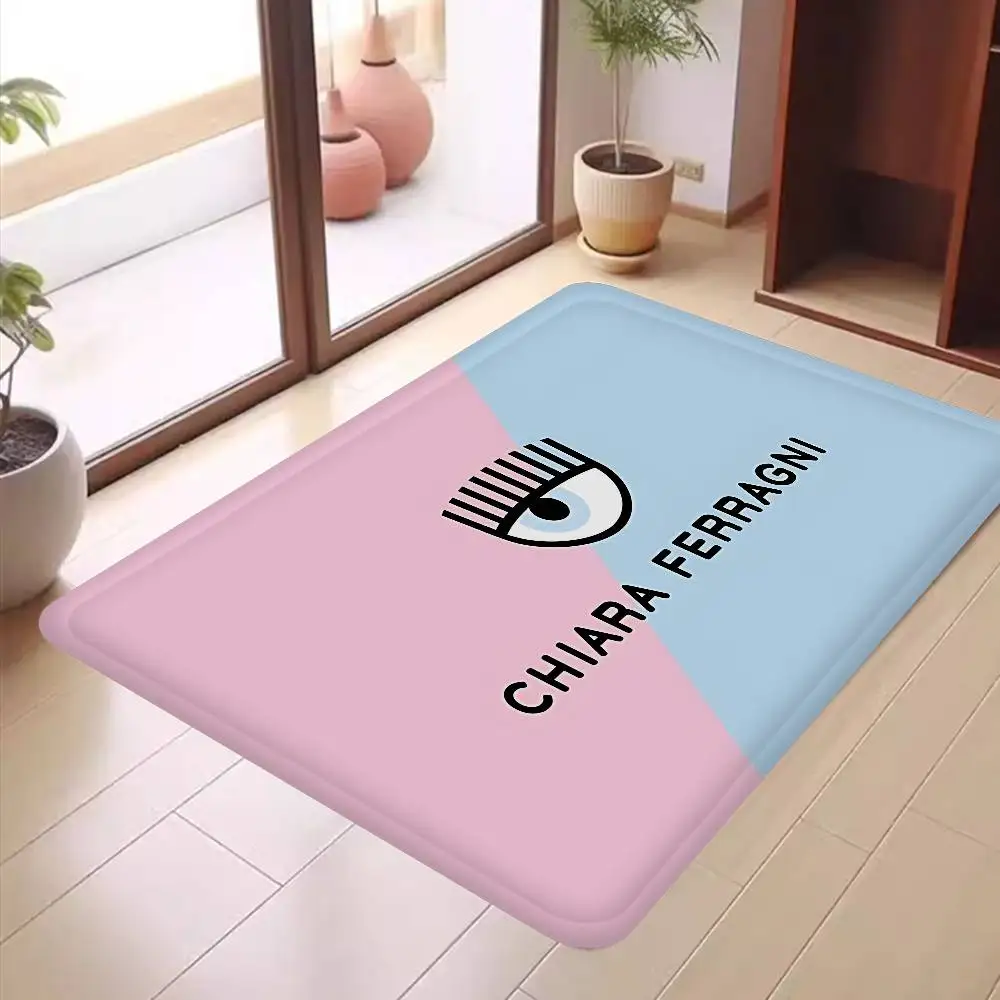 Fashion C-Chiara Ferragni Logo Bathroom Mat INS Style Soft Bedroom Floor House Laundry Room Mat Anti-skid Welcome Doormat
