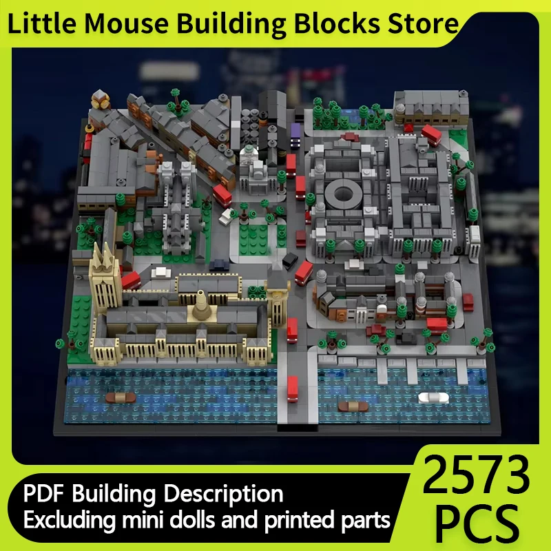 Street View Model MOC Building Bricks London Magical Cube School Scene Modular Technolog Gift Holiday Assemble Children Toy Suit