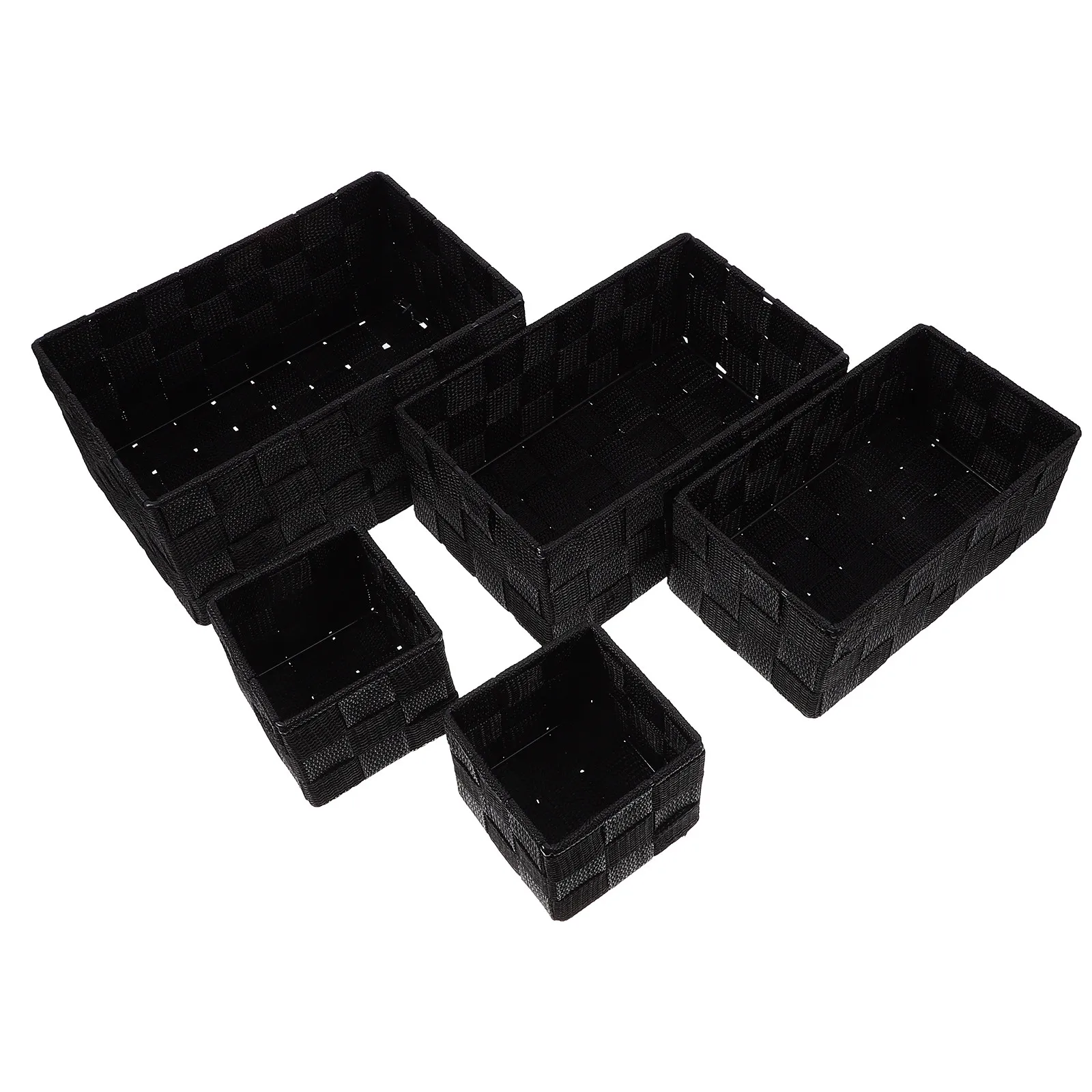 

Набор из 1 плетеной корзины-органайзера: минималистичная корзина для хранения для полки в ванной, маленький контейнер для хранения, многофункциональный, для стола и домашнего использования