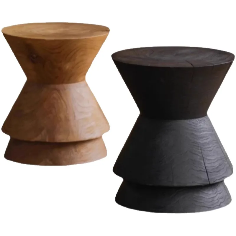 

Wabi Sandy Wind Solid Wood Commercial Homestay Creative Stump Ornament Bedside Corner Retro Small Apartment