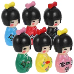 6 Pcs Childrens Toy Kimono Ornaments Creative Top Hat Lovely Cars Flower Cake Decorations