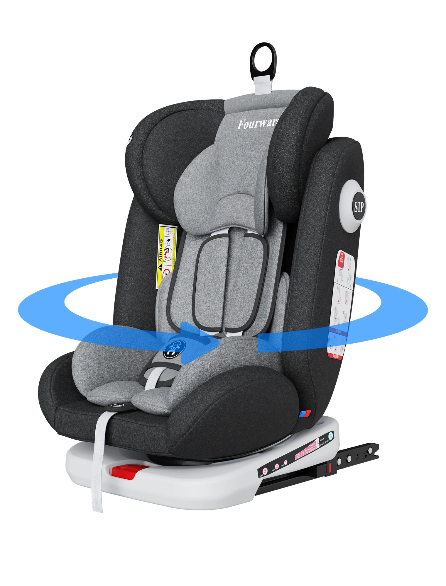 AP02 KL005 Child Baby Car Seat 360° Rotatable ECE ISOFIX, Rest Position 5-Point Harness 9-36KG Group 0+1/2/3 9-36 kg/0-12 Years