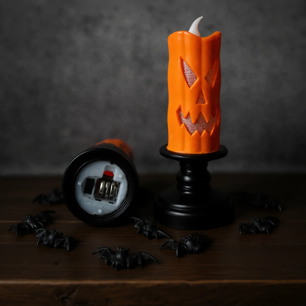 Halloween Decorative Lamp Hips Hollow Out Candle Lamp Plastic Led Decorative Light Hollow Out Halloween Led Candle Lamp