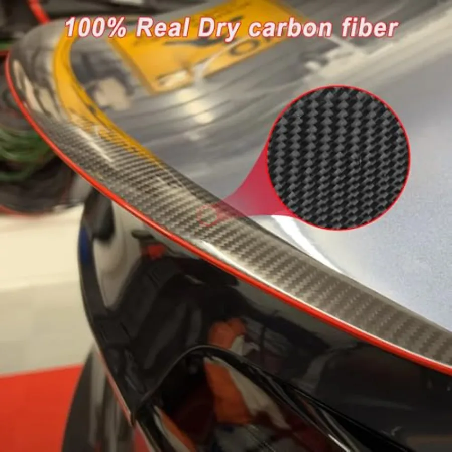 Spoiler posteriore in vera fibra di carbonio per Tesla Model Y Spoiler rosso Modello ala Y Spoiler posteriore Tronco Labbro Coperchio di coda per Tesla Model Y Acc