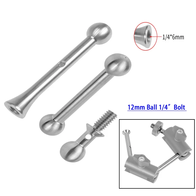 Edelstahl 12mm Doppelkopf Kugel bolzen 1/4 "Gewinde für Monitor klemme Hotshoe Kamera halterung Magic Arm Verlängerung stange – Detail 31
