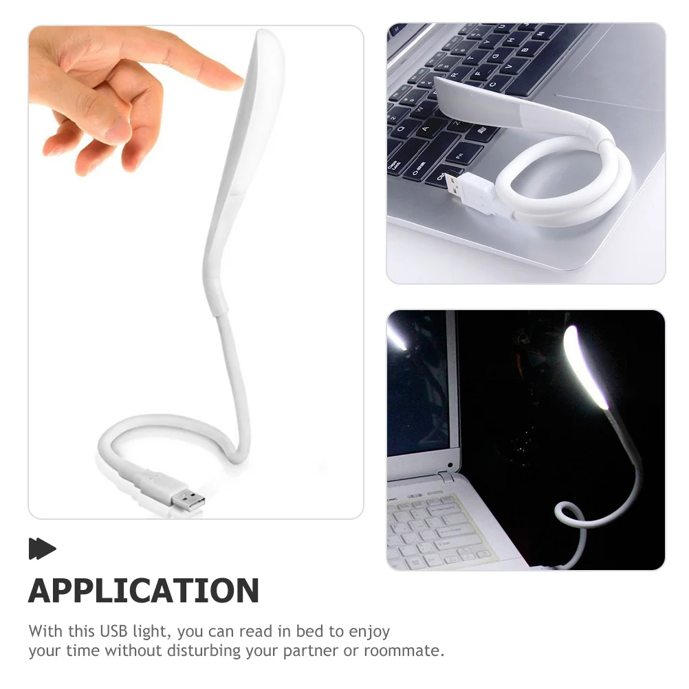 

Flexible USB Reading Light Portable LED Lamp 3-Level Dimmable Eye Protection for Laptop Computer Bedside Travel