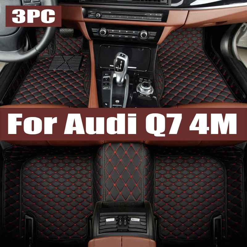 

For Audi Q7 4M 2016-2021 5-seats Auto Car Floor Mats All-Weather TPE Foot Mats Odorless Pad Waterproof Tray Interior trunk mat