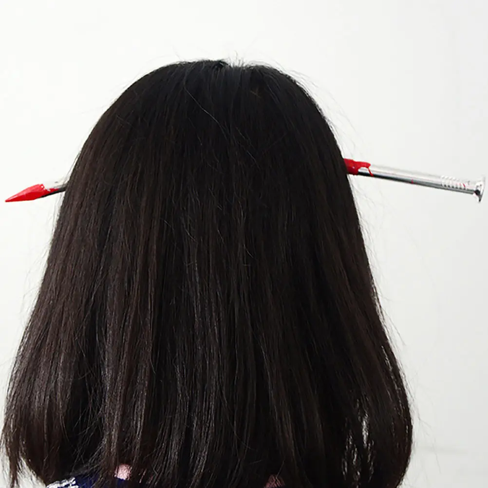 

3Pcs Horrifying Nail Through Head Prop Lifelike Blood Effect One Size Fits Most Halloween Party Cosplay Masquerade Photo Prop