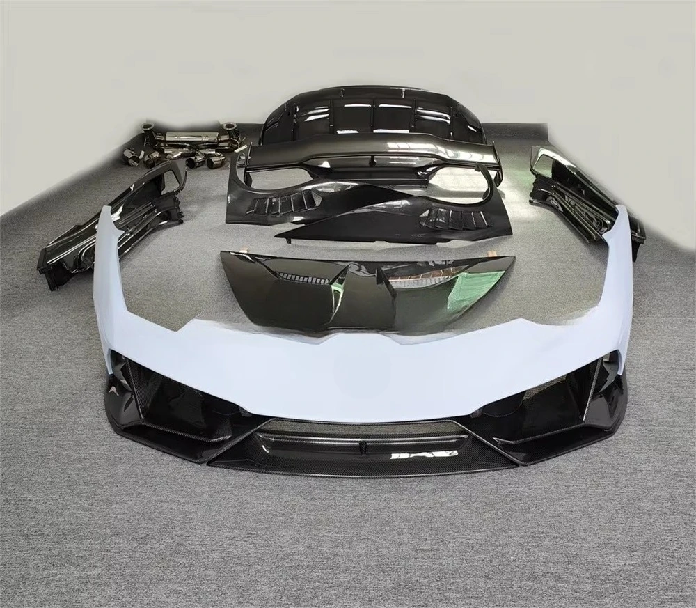 Body Kit Hood Mudguard Rear Spoiler Upgrade for  LP610 Hot Selling EVO Style Semi Carbon Fiber Front and Rear Bumpers