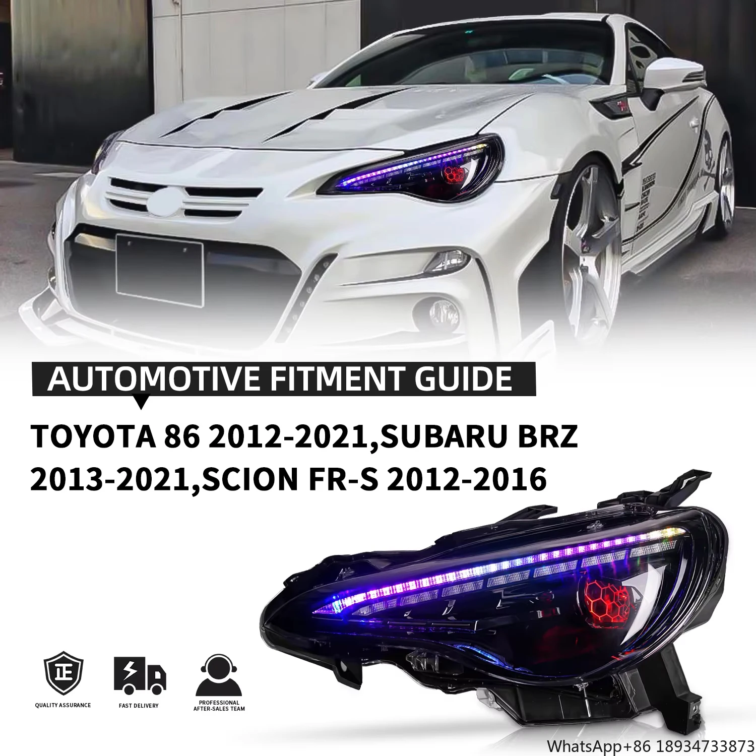 DK Motion LED Car Lamp Headlamp Led Headlight For Toyota GT86 For Subaru BRZ Front Lamp 2012-2020 JDM