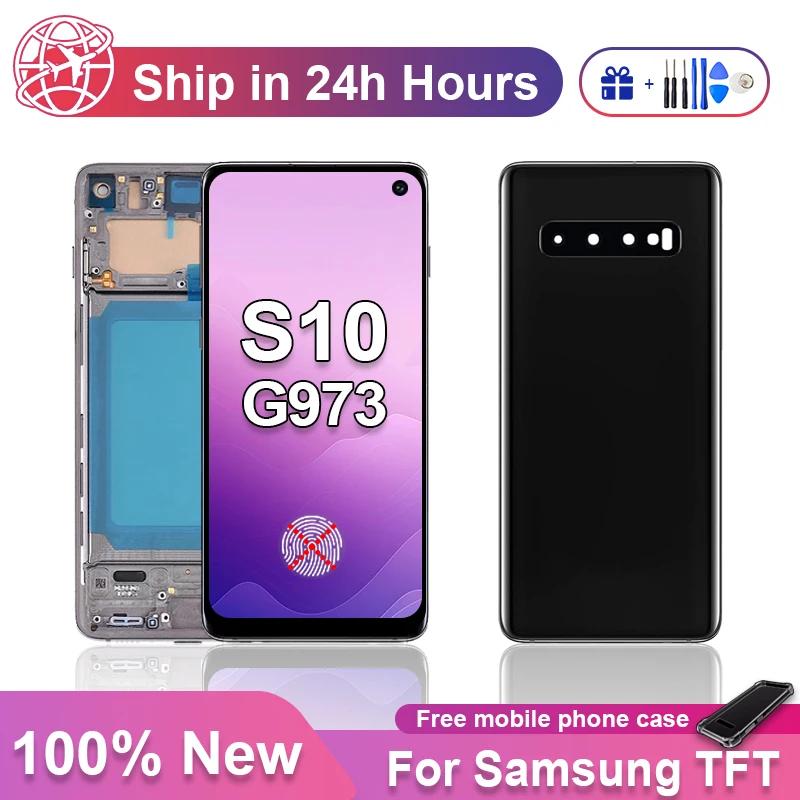 

Экран TFT для Samsung Galaxy S10 G973, ЖК-дисплей с сенсорным экраном G973F, G973U, G973N, G9730, цифровая Замена с рамкой