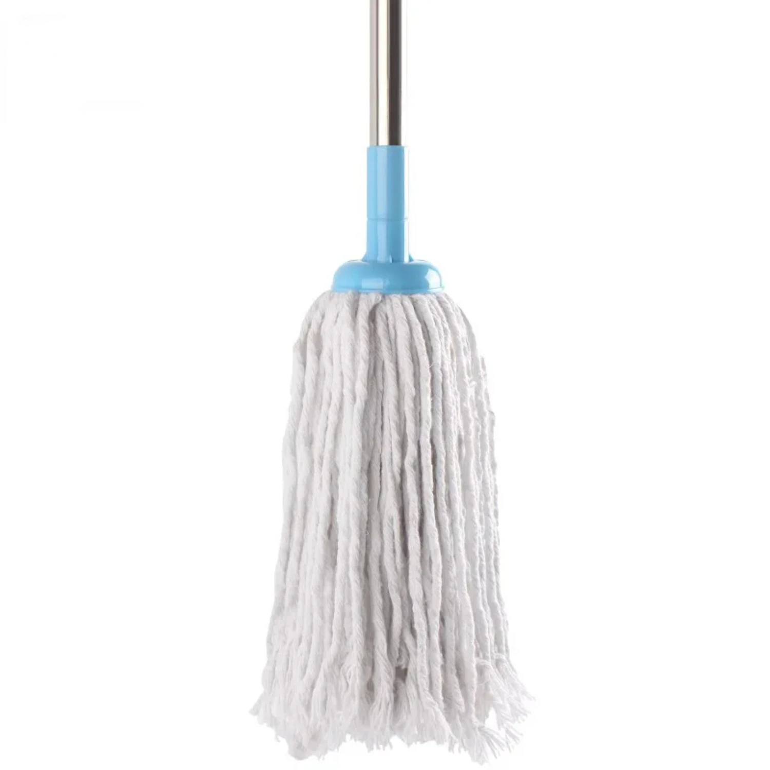 Circular Household Cleaning Mops with Stainless Steel Handle for Manually Dehydration, High-Quality Cotton Thread Mops for Effic