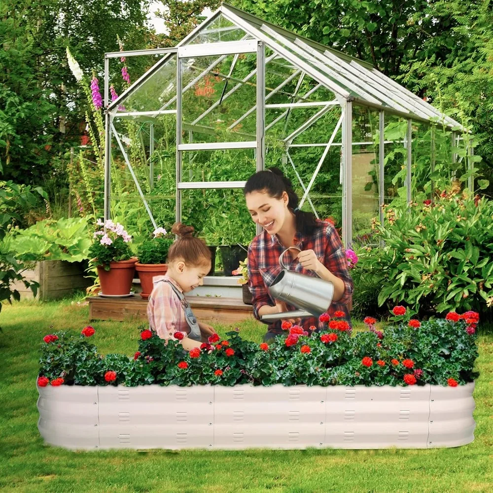 

Raised Garden Bed Kit for Vegetables Flower Galvanized Metal Planter Boxs Designed for Easy DIY and Cleaning Not Twist