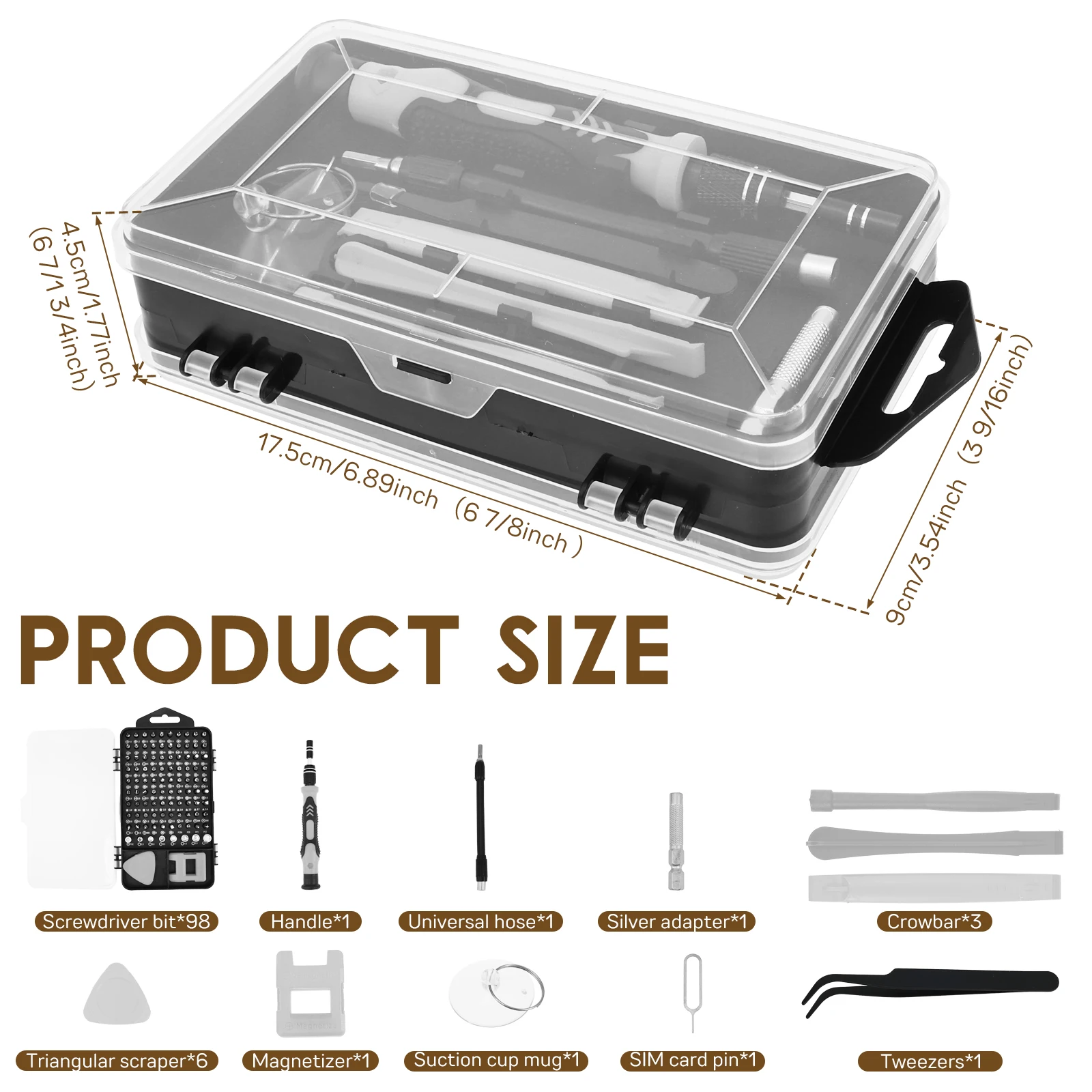 Precision Screwdriver Set 115 In 1 Repair Kit Magnetic 98 Bits Flexible Shaft Box for Phone Laptop PC Watch Glasses Game Console
