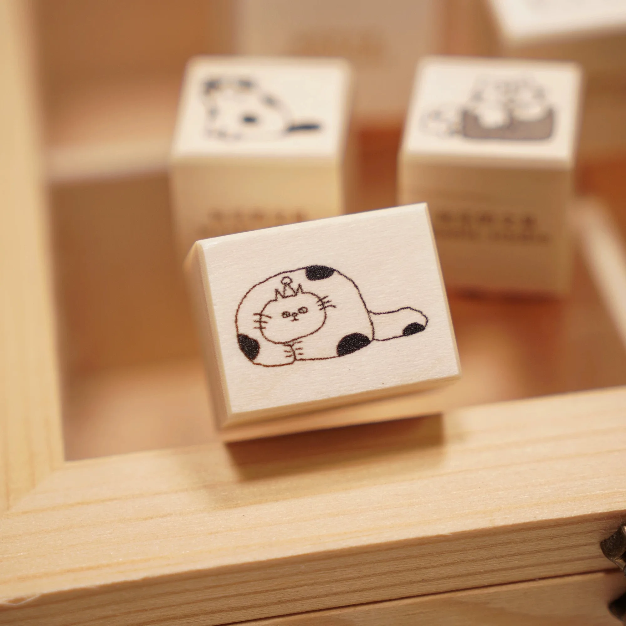 Wanle Studio Vintage Lovely Cat Wooden Rubber Stamp for DIY Scrapbooking Photo Album Card Making