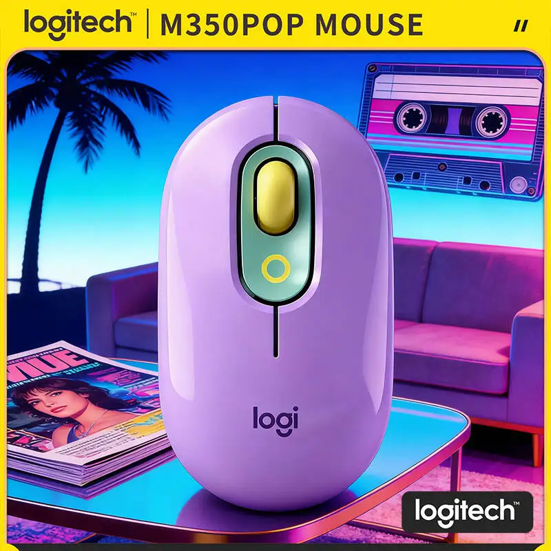 

Беспроводная мышь Logitech M350 POP Pebble с магнитным приемником: высокоточная, компактная, для ноутбука, путешествий и офиса