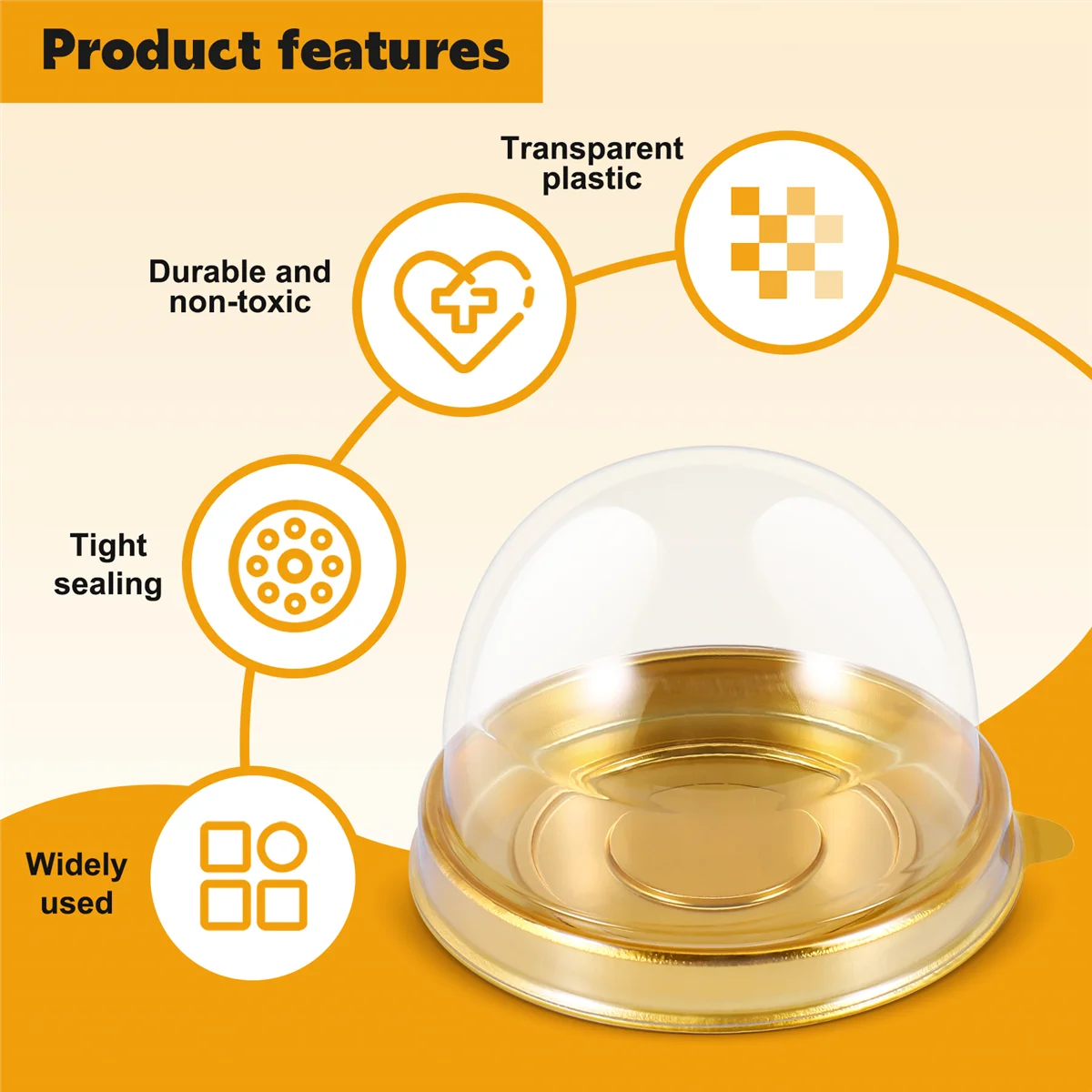 150 Pcs Clear Plastic Mini Cupcake Boxes Muffin Pod Dome Muffin Cake Container Box Individual Cupcake Dessert Container