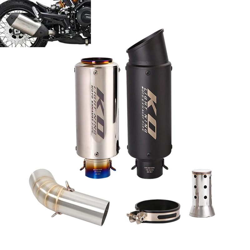 

For Benelli Leoncino 800 Motorcycle Exhaust System Mid Connect Pipe Slip On Muffler Baffle With DB Killer Stainless Steel